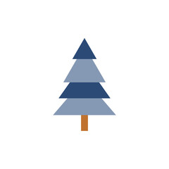 Blue Design cute chrismast tree vector on white background