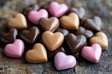Obraz premium Pile of heart shaped candy