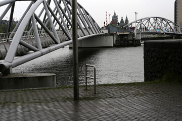 Walway from the library to Nemo centre - Oosterdok - Amsterdam - Holland - The Netherlands