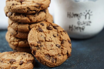 Chocolate cookies with dark chocolate chips