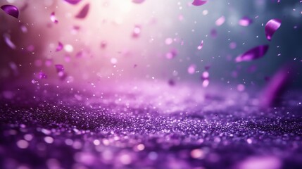 Enchanting Purple Petals Sparkle in Dreamy Background Scene
