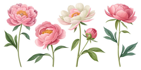 Beautiful peonies in varying shades showcasing nature's elegance during springtime