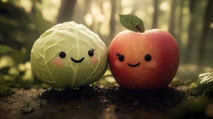 red apple and green apple