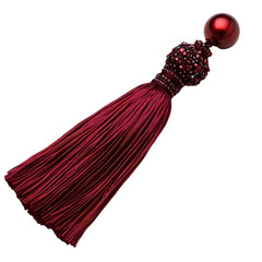 Decorative red tassel accessory home decor product showcase elegant setting close-up craftsmanship highlight
