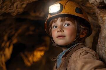 Child Exploring a cave