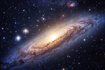 Fototapeta premium A Spiral Galaxy in the Vastness of Space