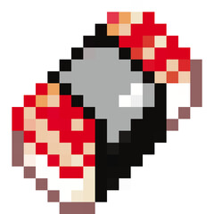 Sushi pixel art set,Japanese food, Rice and fish meal collection,Asian cuisine,8 bit,Game development, Mobile app, Pixelated Vector illustration