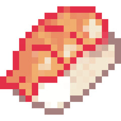 Sushi pixel art set,Japanese food, Rice and fish meal collection,Asian cuisine,8 bit,Game development, Mobile app, Pixelated Vector illustration