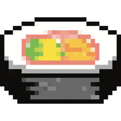 Sushi pixel art set,Japanese food, Rice and fish meal collection,Asian cuisine,8 bit,Game development, Mobile app, Pixelated Vector illustration