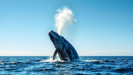 Majestic Humpback Whale Breaching The Surface Of The Ocean