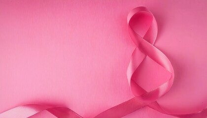 Celebrate International Women's Day. Elegant Pink Ribbon on Vibrant Background with Copy Space for Empowering Messages, Promotions, or Spring Campaigns. Perfect for 8th March Awareness Designs