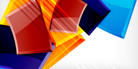 Colorful geometric abstract shapes. Illustration For Wallpaper, Banner, Background, Card, Book Illustration, landing page