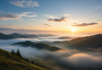 The sky is a beautiful orange color as the sun sets