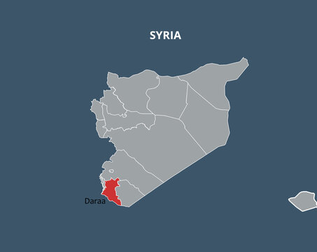 Illustrative Map Highlighting Daraa Region Within Syria's Political Boundaries