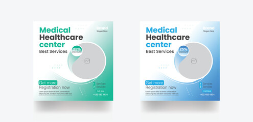 Medical social media post pentagram post banner promotion banner flyer template design