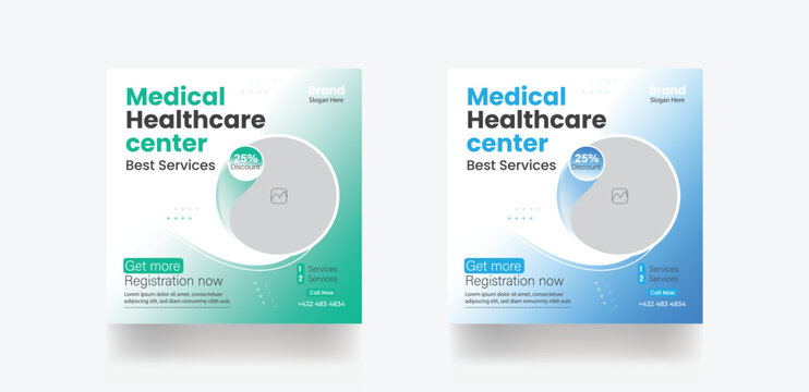 Medical social media post pentagram post banner promotion banner flyer template design