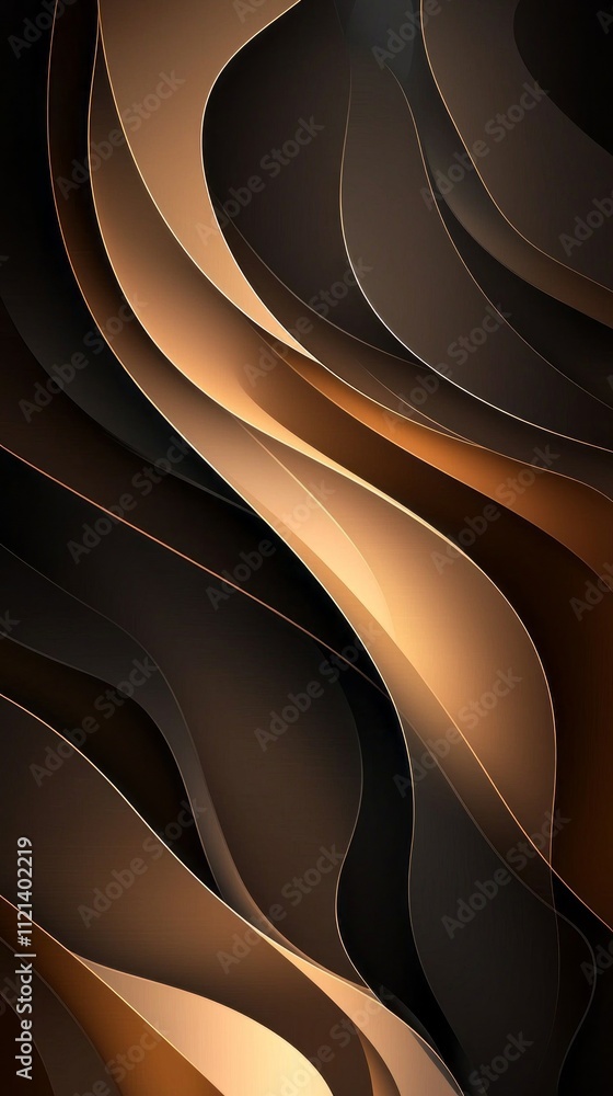 Aufkleber enjoy the calming allure of an abstract design filled with smooth, flowing lines and rich golden-bro