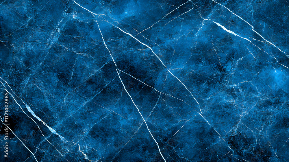 Poster a striking blue marble texture featuring intricate white veining, creating a stunning visual effect 