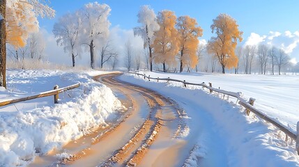 winter road in the forest