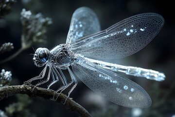 Close-up of dragonfly resting