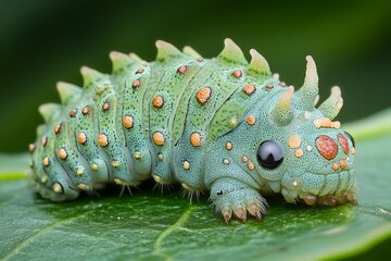 Close-up of caterpillar on leaf