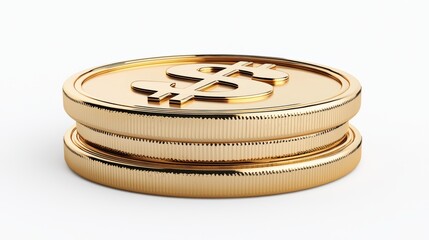 Investment action stacked gold dollar coins business environment close-up view financial growth