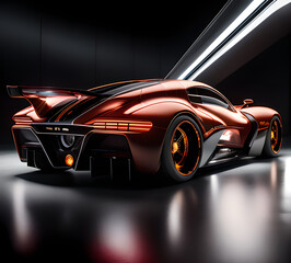 Fototapeta premium Modern concept of sports exotic car.beautiful and elegant design.cyberpunk style.generative ai