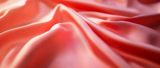 Obraz premium Draped coral satin fabric texture.