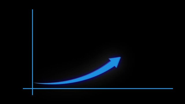 abstract blue arrow. Business And Finance Growth Infographic Bar Graph. green profit signal.