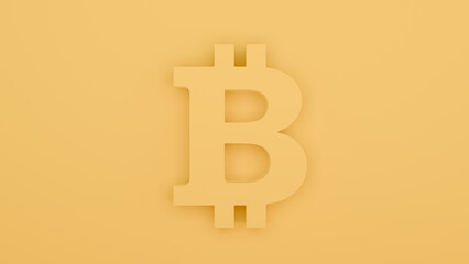 Yellow bitcoin currency symbol background. Concept: Industry, coins, virtual currencies.