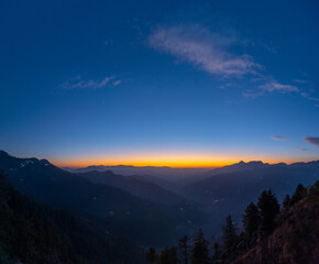 sunset in the mountains