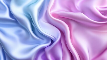 Fototapeta premium A soft, silky fabric with a gradient from blue to pink.