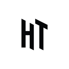 HT monogram logo design letter text name symbol monochrome logotype alphabet character simple logo
