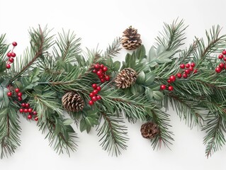 Festive Pine and Holly Borders - Elegant Christmas Greenery Designs