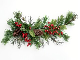 Festive Pine and Holly Borders - Elegant Christmas Greenery Designs