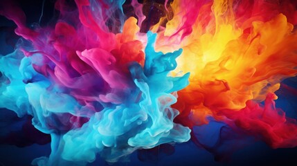 Vibrant Colorful Ink Swirls In Water Abstract Art