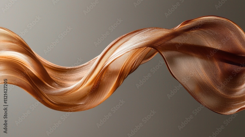 Poster rich mocha mousse brown fluid cascades elegantly, creating fluid shapes and waves against a neutral 