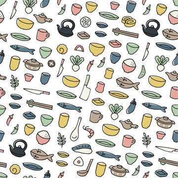 手描きの和食器のパターン