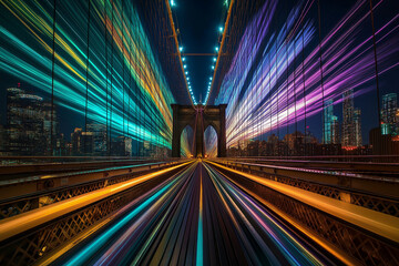 Fototapeta premium Brooklyn Bridge in lebhaften Farben und surrealer Darstellung