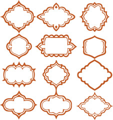 Shapes different style set black and white collection 