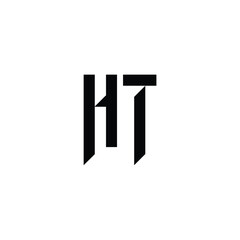 HT monogram logo design letter text name symbol monochrome logotype alphabet character simple logo