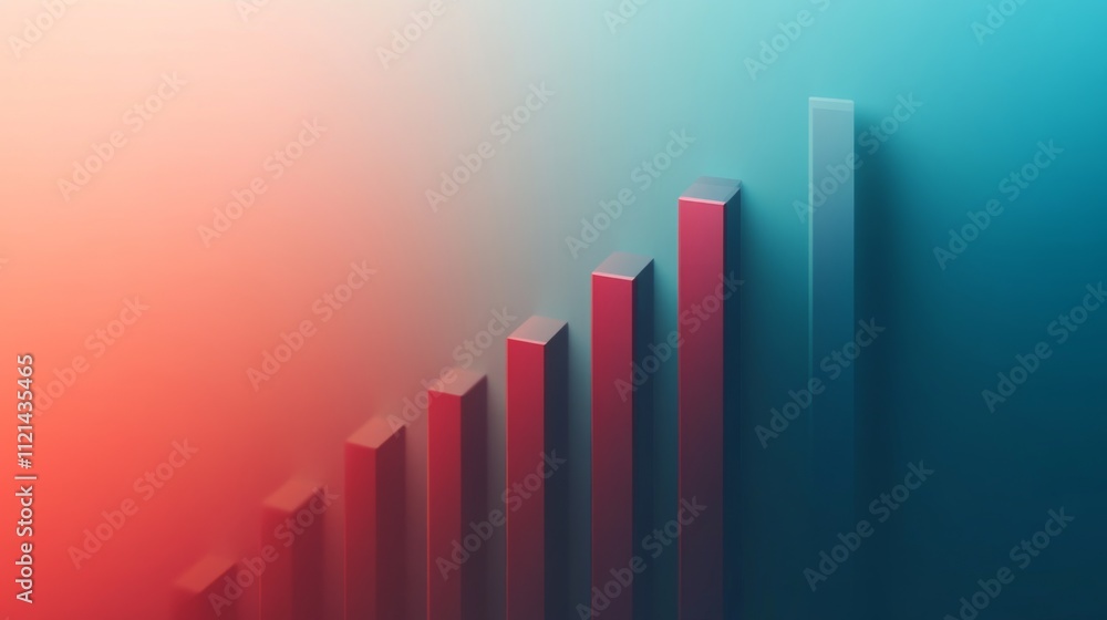 Aufkleber modern abstract growth chart with gradient background and bars