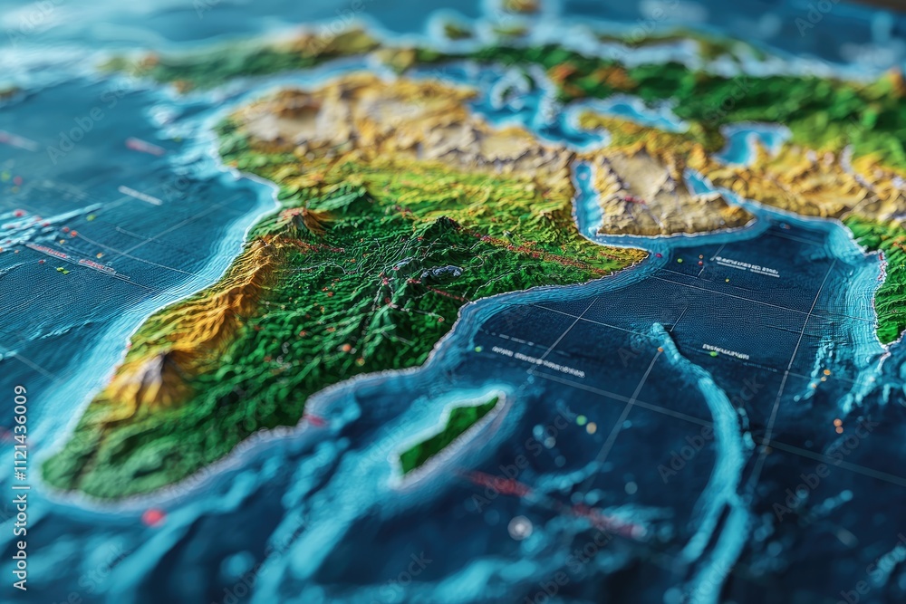 Poster a digital temperature map showing climate statistics across different regions, displayed in a clear,