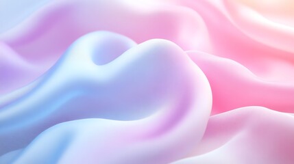 Obraz premium A soft, abstract background with flowing waves in pastel pink and blue.
