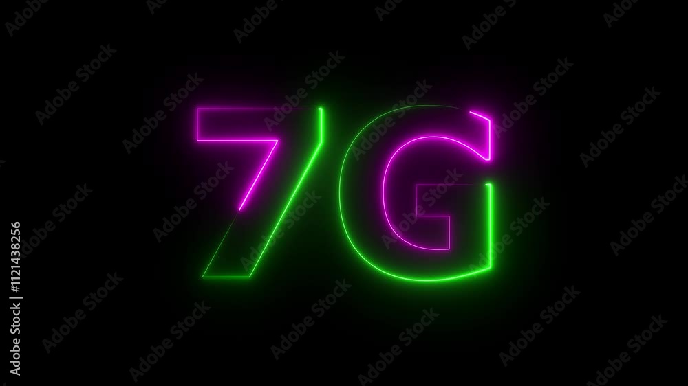 Poster 7g network digital concept. 7g high speed internet network communication technology animation.
