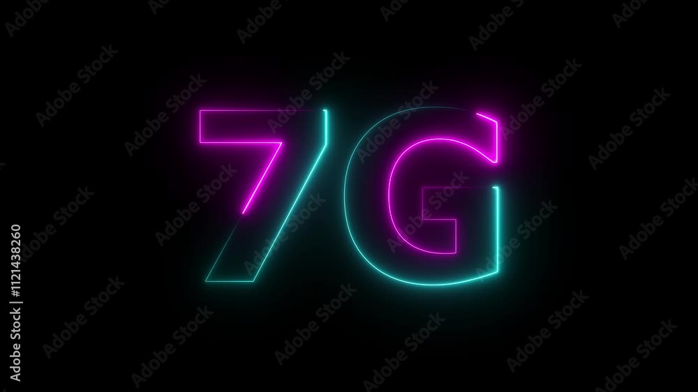 Poster 7g network digital concept. 7g high speed internet network communication technology animation.