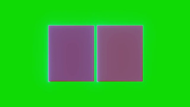 animation thanks for watching and reminder for likes, comments, with two rectangle templates for video on a black background. Thanks for watching and reminder for likes, Green screen background.
