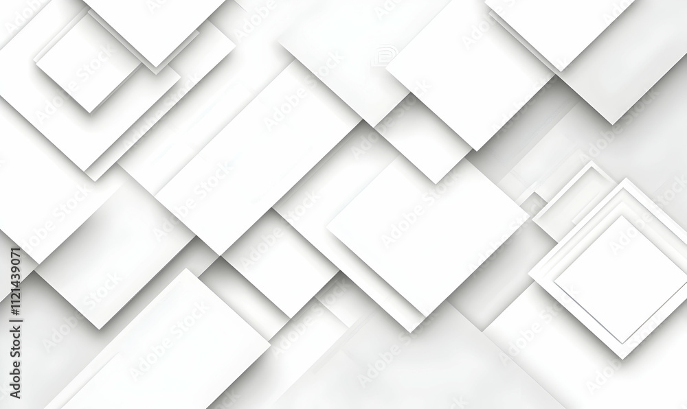 Aufkleber abstract grayscale geometric background with overlapping squares and subtle shadow effects, ideal fo