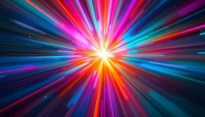 Obraz premium Dynamic Light Burst Action Abstract Art Digital Artwork Vibrant Colors High Energy Conceptual