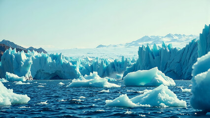 Stunning View Of A Glacier Calving Into The Ocean